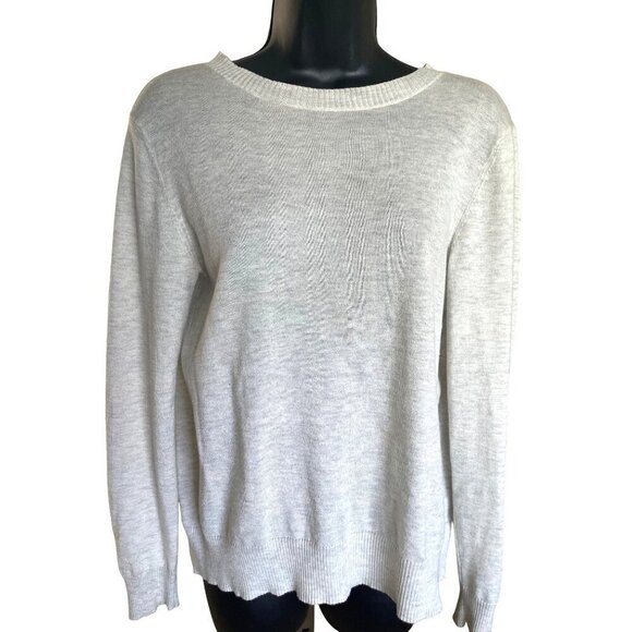 MAILLE Clu Cotton sheer back top  XS gray 38ch 22 long - Picture 2 of 4